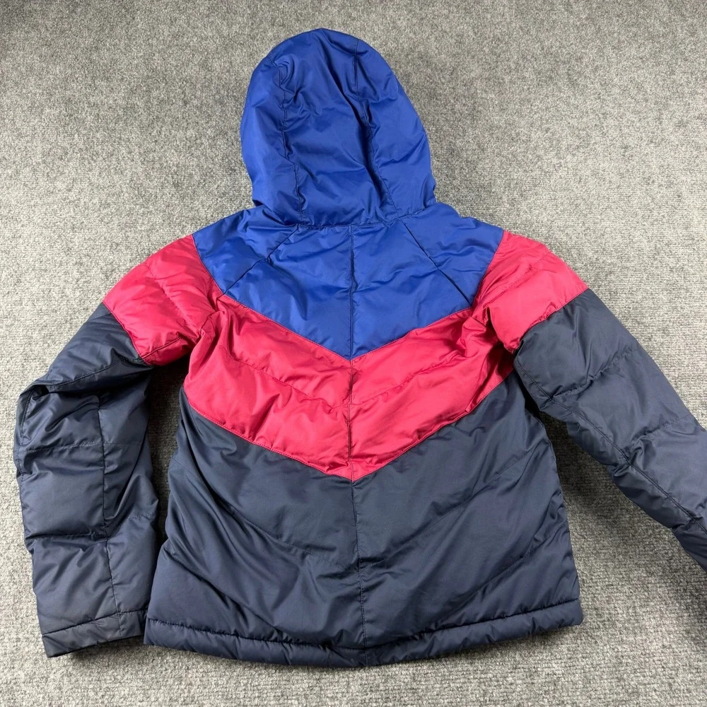 Nike Puffer Jacket Boys Medium Blue Red FC Barcelona Hooded DM0612-455 Soccer